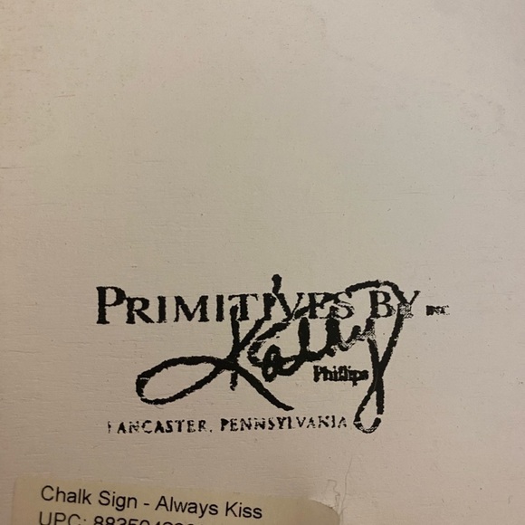 Primitives by Kathy Chalkboard Sign “Always Kiss Me Goodnight”, 6x6 Rustic Decor - Picture 5 of 6
